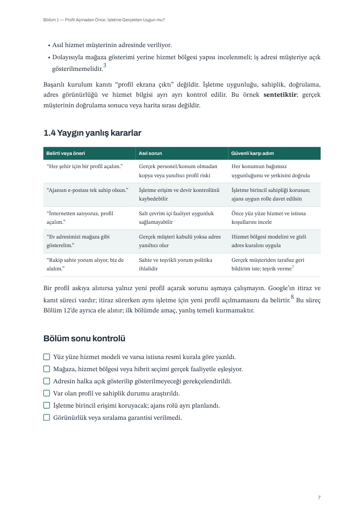 Türkische Ausgabe: häufige Fehler, zugrunde liegende Probleme, sichere Alternativen und Kapitel-Checkliste.